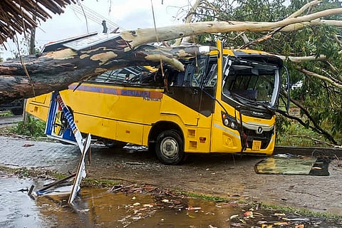 Damaged school bus Sonitpur